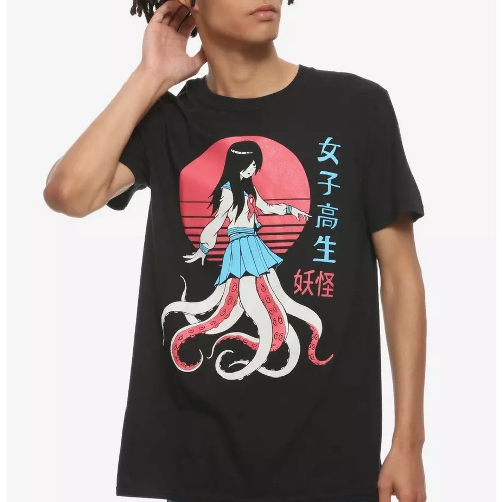NWT Black Matter Schoolgirl Anime Manga Style T Shirt Top